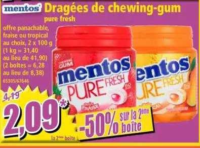 dragées de chewing-gum mentos'