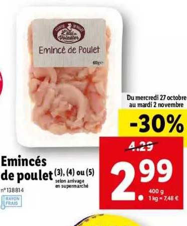 émincés De Poulet