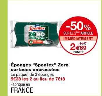 éponges "spontex" zéro surfaces encrassées