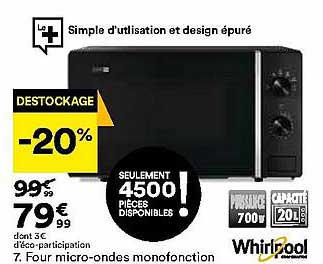 four micro-ondes monofonction whirlpool