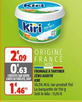 fromage à tartiner zéro additif kiri