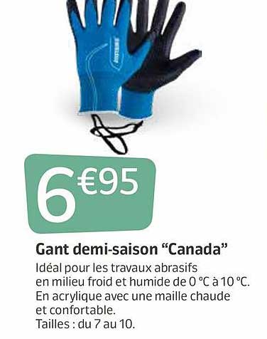 gant demi-saison "canada"