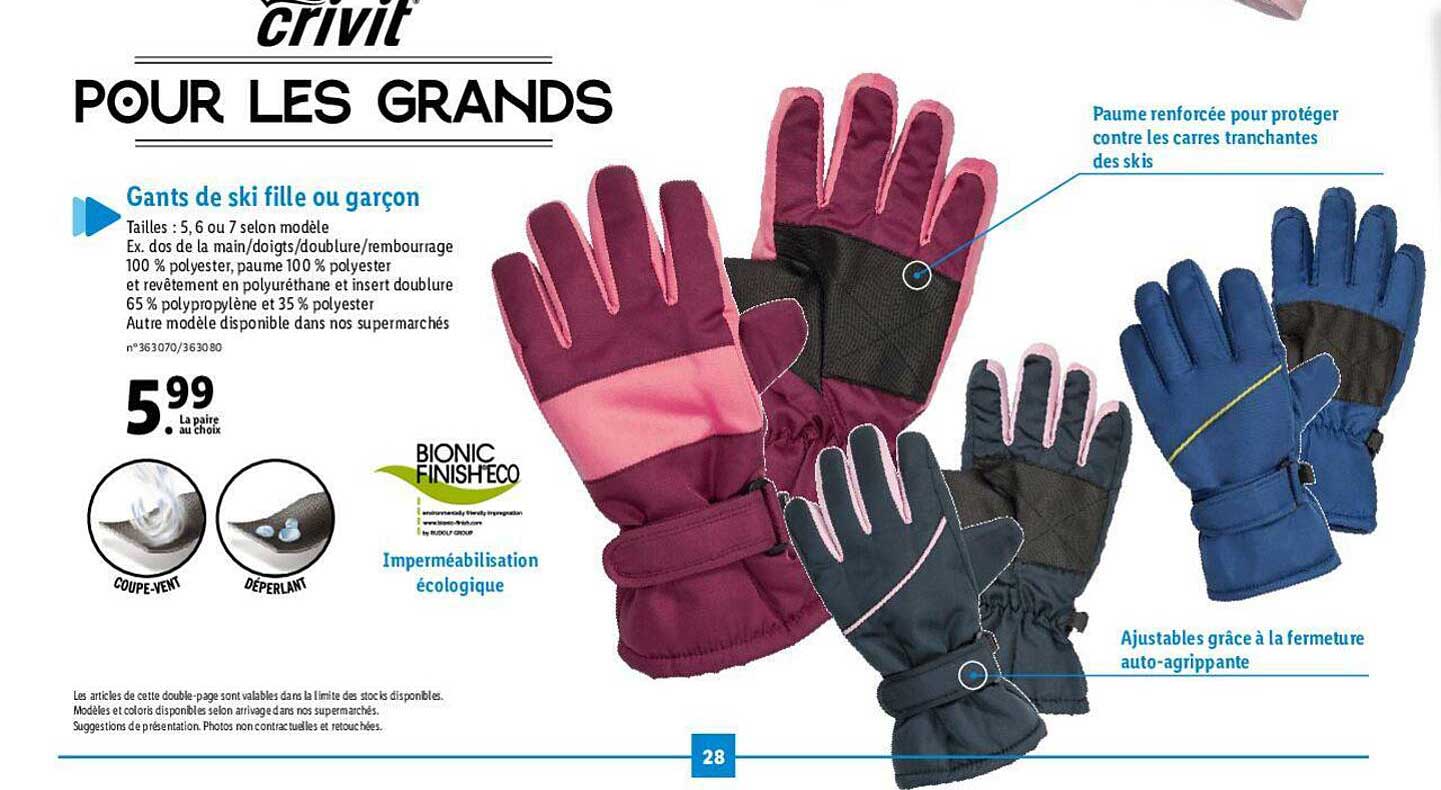 gants de ski fille ou garçon