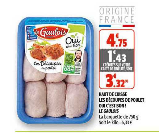 haut de cuisse les découpes de poulet oui c'est bon! le gaulois