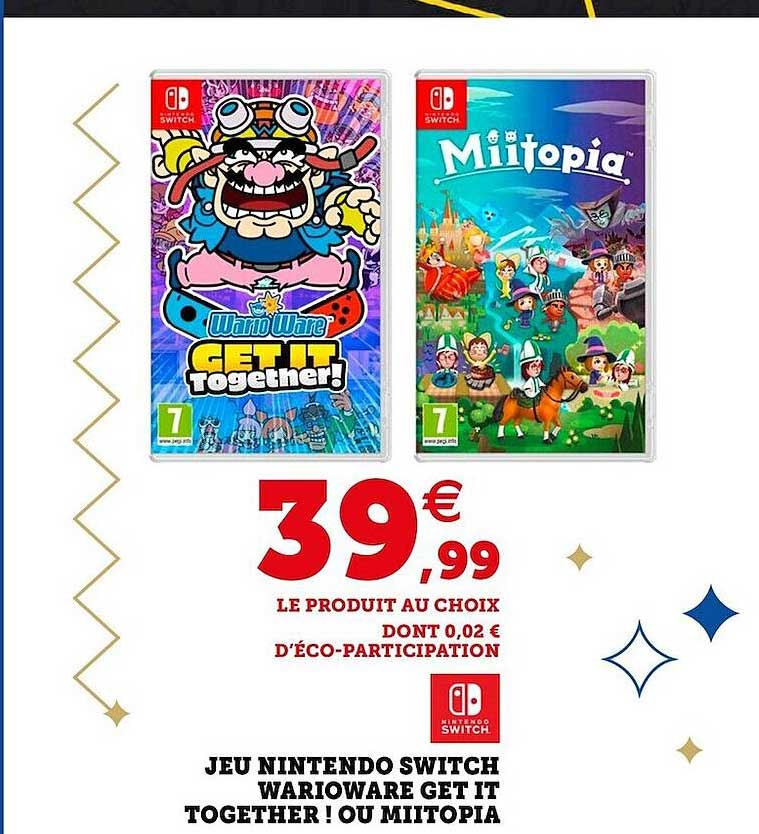 jeu nintendo switch warioware get it together ! ou miitopia