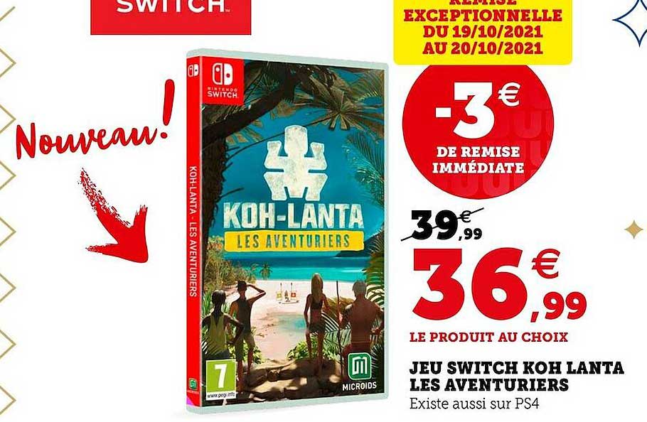 jeu switch koh lanta les aventuriers
