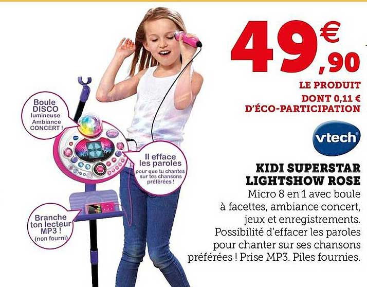 kidi superstar lightshow rose vtech