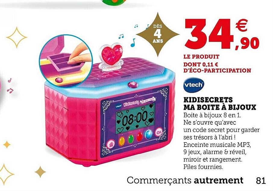 kidisecrets ma boîte à bijoux vitech