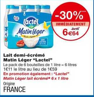lait demi-écrémé matin léger "lactel"