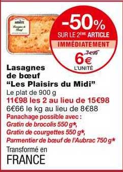lasagnes de bœuf "les plaisirs du midi"