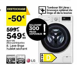 lave-linge hublot séchant lg