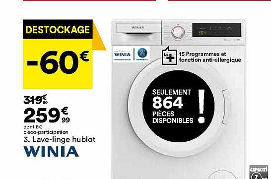 lave-linge hublot winia