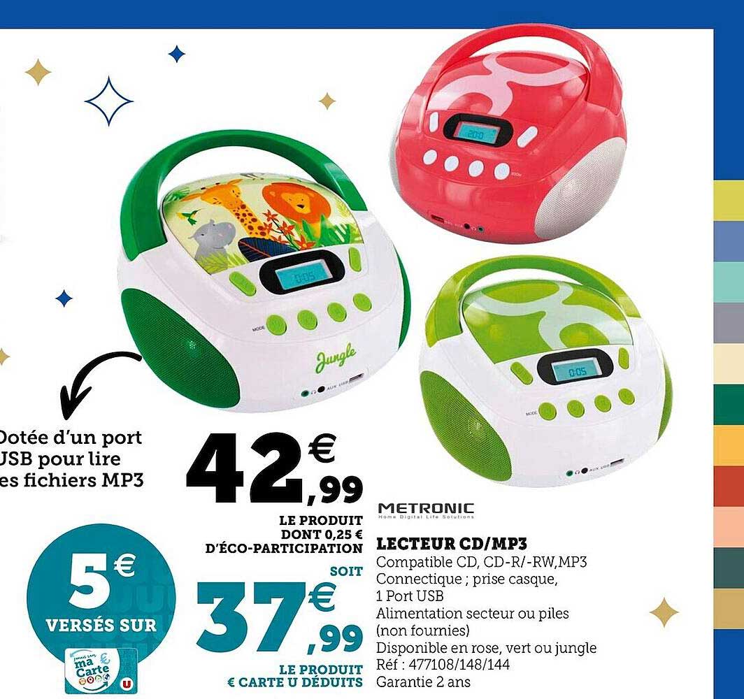lecteur cd mp3 metronic