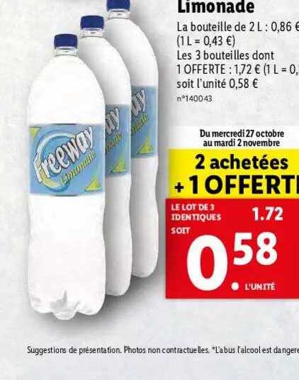 limonade 2 achetées + 1 offerte