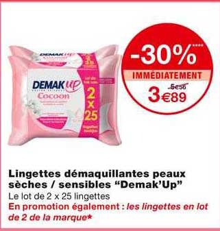Lingettes Démaquillantes Peaux Sèches - Senseible "demak'up"
