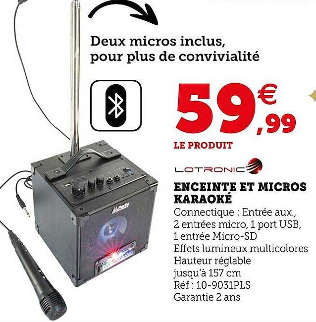 lotronic enceinte et micros karaoké