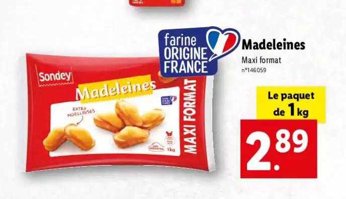 madeleines maxi format
