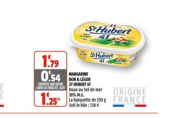 margarine bon & léger st hubert 41