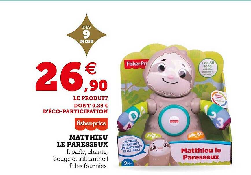 matthieu le paresseux fisher-price