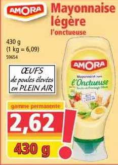 mayonnaise légère l'onctueuse amora