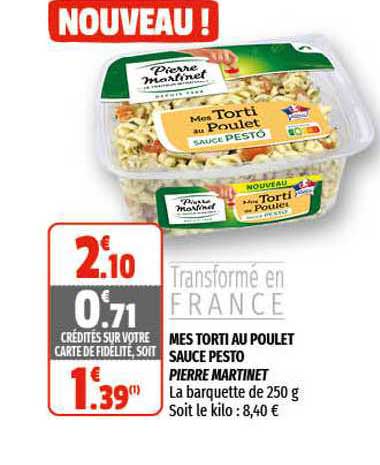 mes torti au poulet sauce pesto pierre martinet