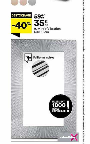 miroir vibration 60 x 90 cm modern living