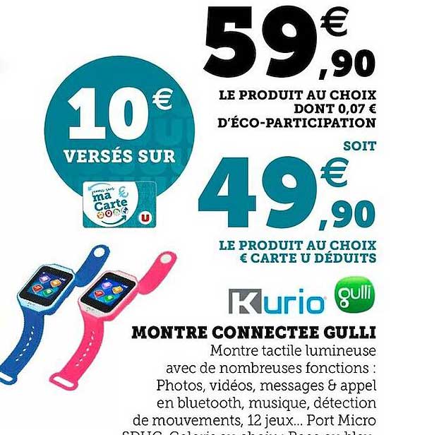 montre connectée gulli kurio gulli