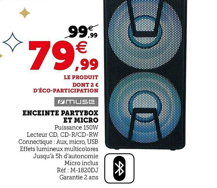 muse enceinte partybox et micro