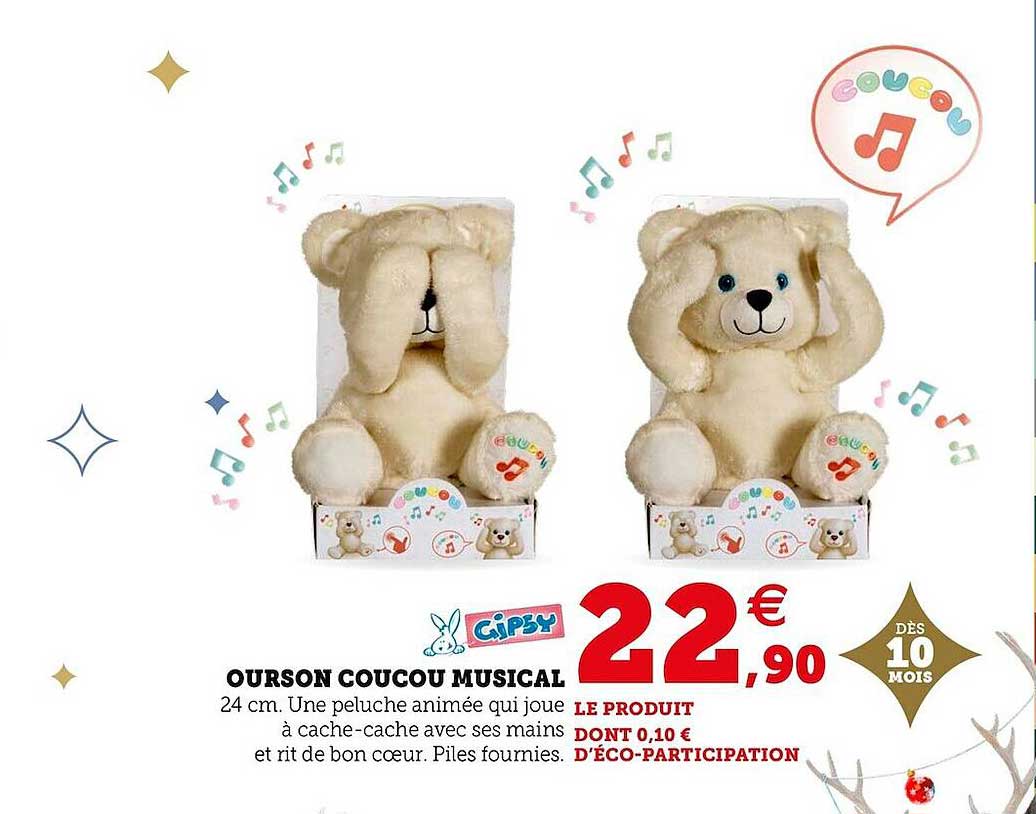 ourson coucou musical gipsy