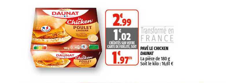 pavé le chicken daunat