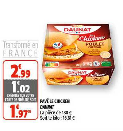 pavé le chicken daunat
