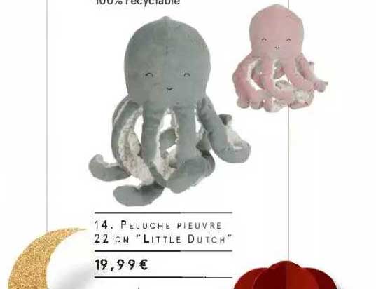 peluche pieuvre 22 cm "little dutch"