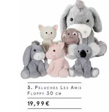 peluches les amis floppy 30 cm
