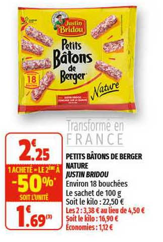petits bâtons de berger naure justin bridou