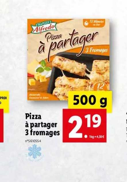 pizza à partager 3 fromages