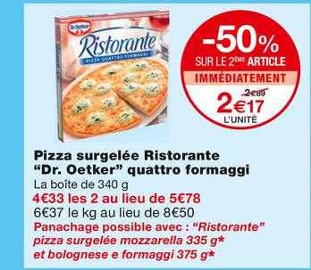 pizza surgelé ristorante "dr. oetker" quattro formaggi