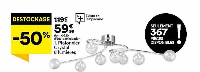 plafonnier crystal 8 lumières