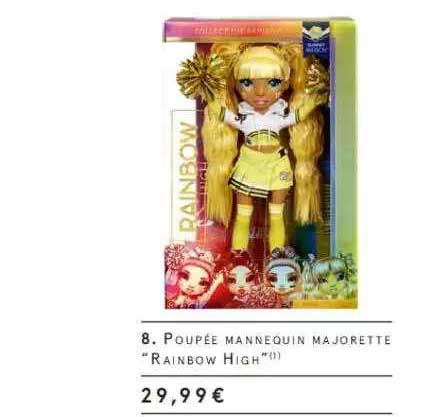 poupée mannequin majorette "rainbow high"