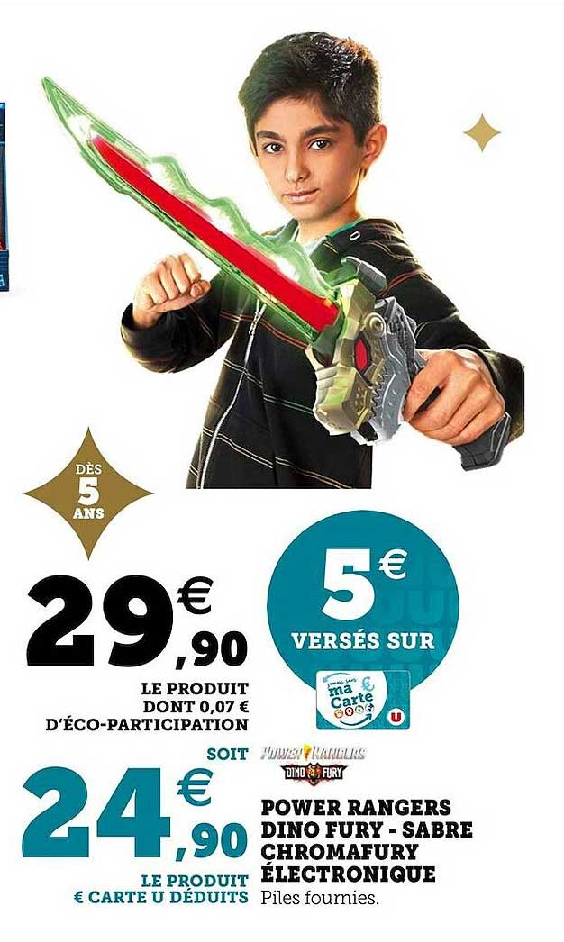 power rangers dino fury - sabre chromafury électronique