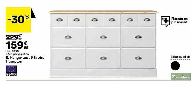 Range-tout 9 Tiroirs Hampton