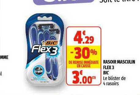rasoir masculin flex 3 bic