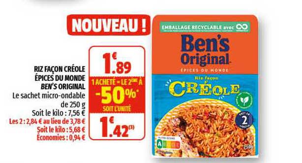 riz façon créole épices du monde ben's original