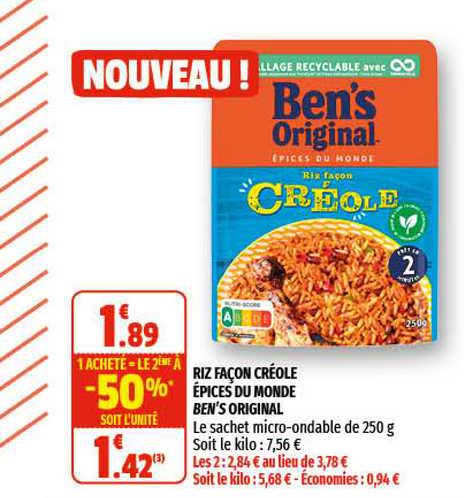 riz façon créole épices du monde ben's original