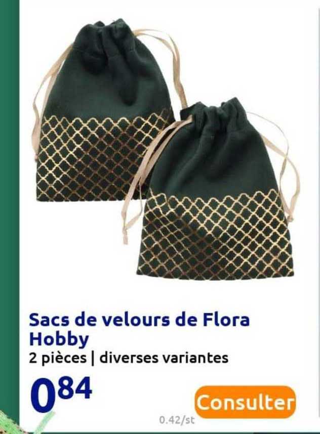 sacs de velours de flora hobby