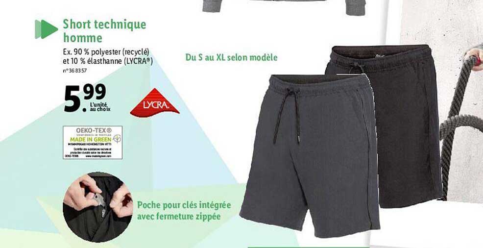 Short Technique Homme Lycra
