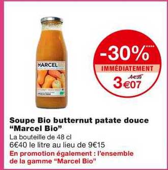 Soupe Bio Butternut Patate Douce "marcel Bio"