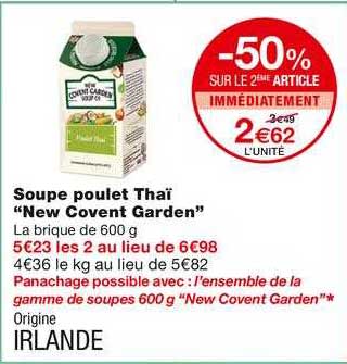 soupe poulet thaï "new covent garden"