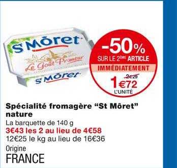 spécialité fromagère "st môret"
