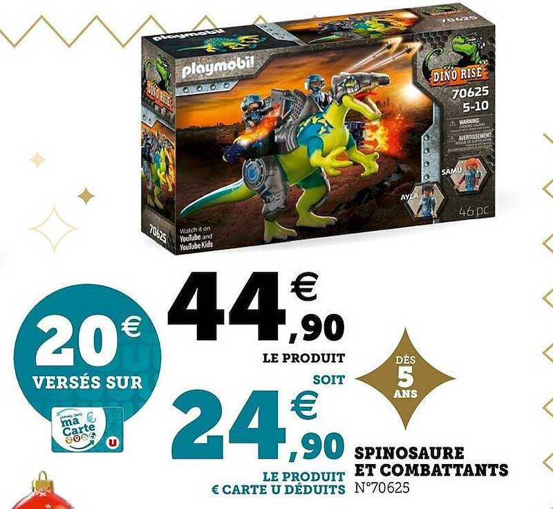 spinosaure et combattants playmobil