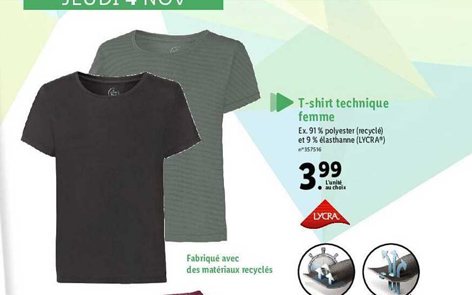 t-shirt technique femme lycra
